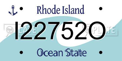 I22752O Rhode Island License Plate