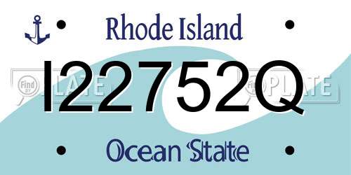 I22752Q Rhode Island License Plate
