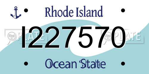 I227570 Rhode Island License Plate