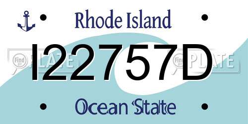 I22757D Rhode Island License Plate