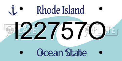 I22757O Rhode Island License Plate