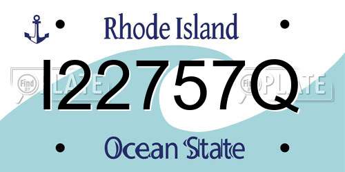 I22757Q Rhode Island License Plate