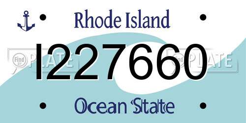 I227660 Rhode Island License Plate