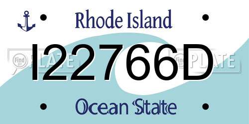 I22766D Rhode Island License Plate