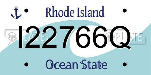 I22766Q Rhode Island License Plate