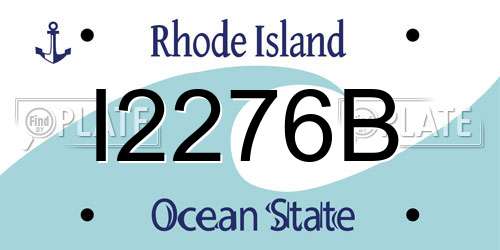 I2276B Rhode Island License Plate