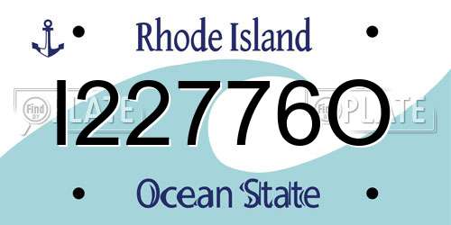 I22776O Rhode Island License Plate