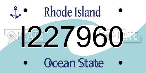 I227960 Rhode Island License Plate