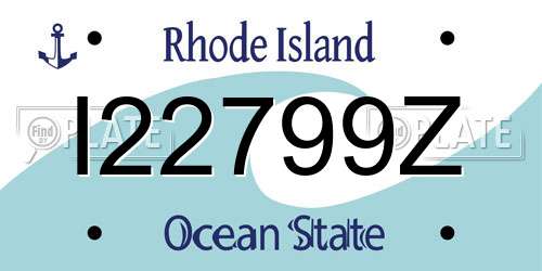 I22799Z Rhode Island License Plate