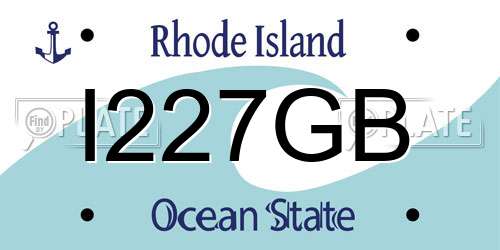 I227GB Rhode Island License Plate