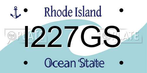 I227GS Rhode Island License Plate