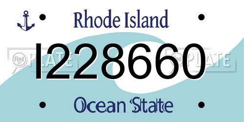 I228660 Rhode Island License Plate