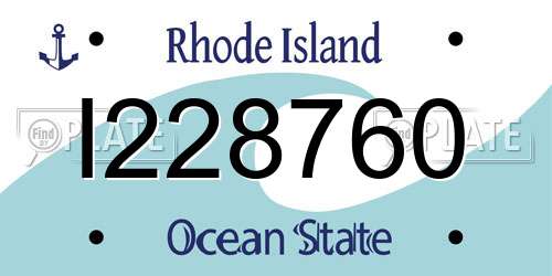 I228760 Rhode Island License Plate