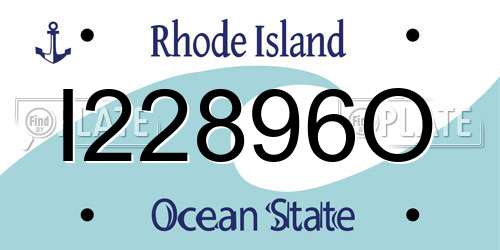 I22896O Rhode Island License Plate