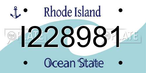 I228981 Rhode Island License Plate