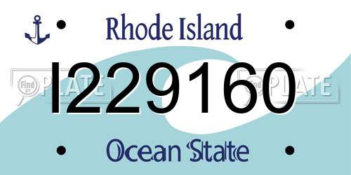 I229160 Rhode Island License Plate