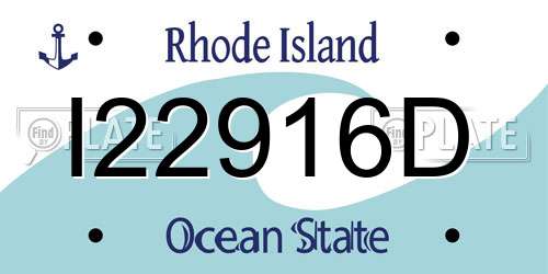 I22916D Rhode Island License Plate
