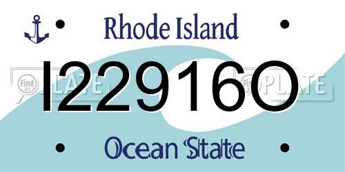 I22916O Rhode Island License Plate