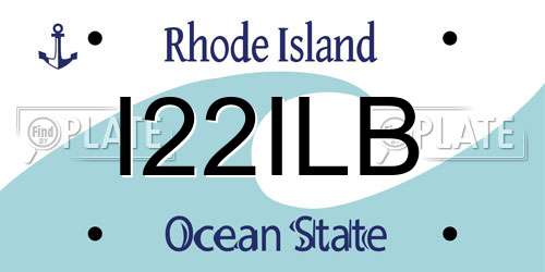 I22ILB Rhode Island License Plate