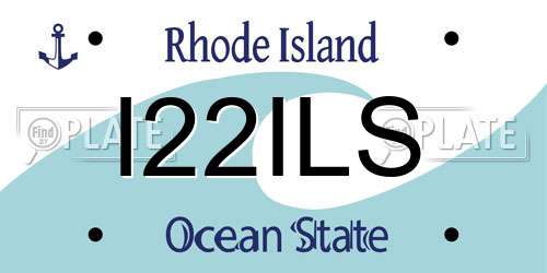 I22ILS Rhode Island License Plate