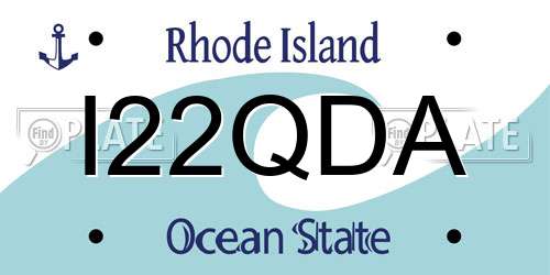 I22QDA Rhode Island License Plate
