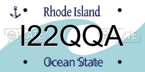 I22QQA Rhode Island License Plate