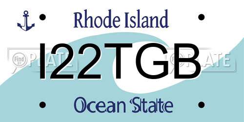 I22TGB Rhode Island License Plate