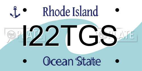 I22TGS Rhode Island License Plate