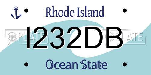 I232DB Rhode Island License Plate