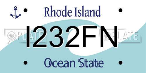 I232FN Rhode Island License Plate