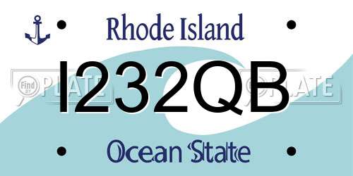 I232QB Rhode Island License Plate