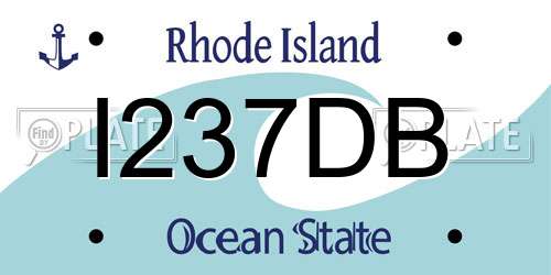 I237DB Rhode Island License Plate