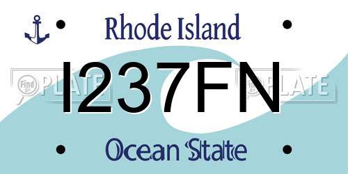 I237FN Rhode Island License Plate