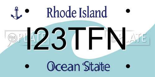 I23TFN Rhode Island License Plate