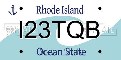 I23TQB Rhode Island License Plate