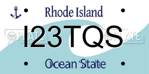 I23TQS Rhode Island License Plate