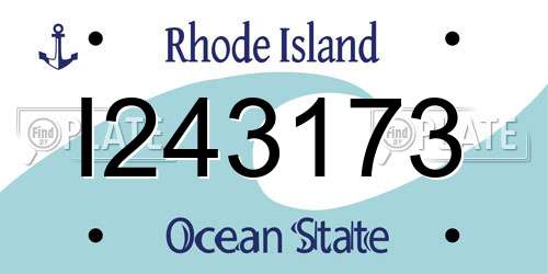 I243173 Rhode Island License Plate