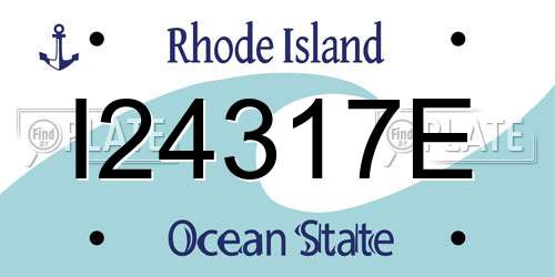 I24317E Rhode Island License Plate