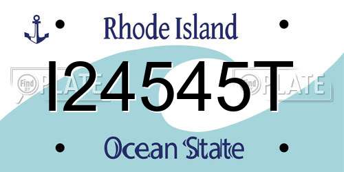 I24545T Rhode Island License Plate
