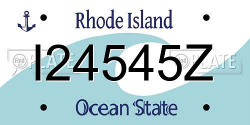 I24545Z Rhode Island License Plate