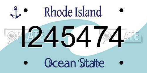 I245474 Rhode Island License Plate