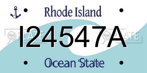 I24547A Rhode Island License Plate