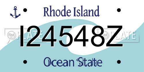I24548Z Rhode Island License Plate
