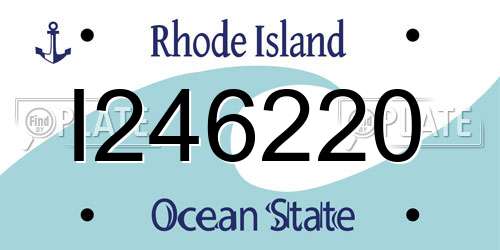 I246220 Rhode Island License Plate