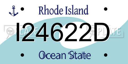 I24622D Rhode Island License Plate