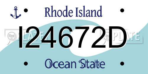 I24672D Rhode Island License Plate