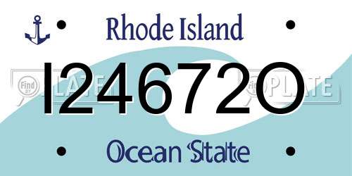 I24672O Rhode Island License Plate