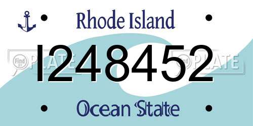 I248452 Rhode Island License Plate
