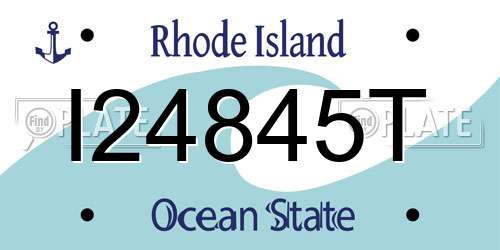 I24845T Rhode Island License Plate