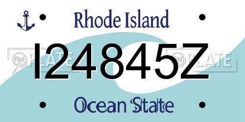 I24845Z Rhode Island License Plate
